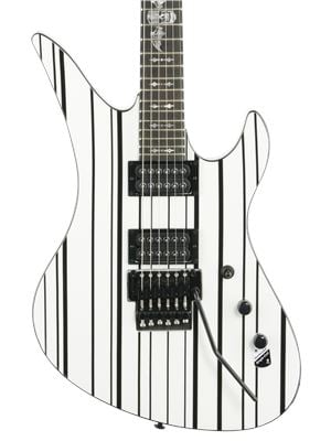 Schecter Synyster Gates Standard Electric Guitar White with Black Stripes Body View